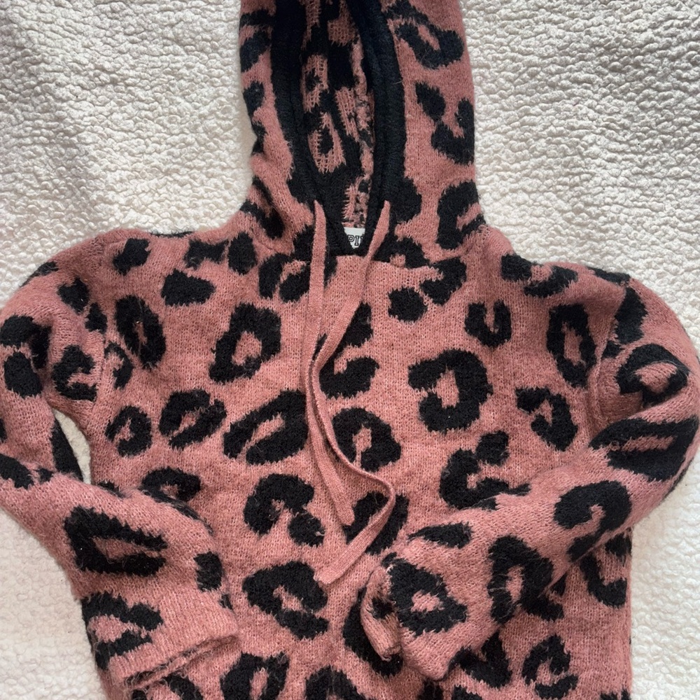 Leopard Print Hooded Sweater